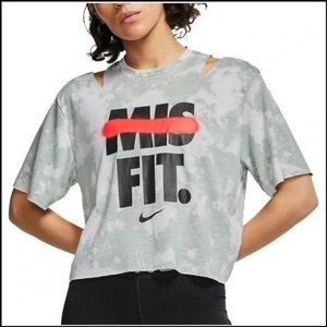 Nike MISFIT Cut Out Tee Crop Top Tie Dye
